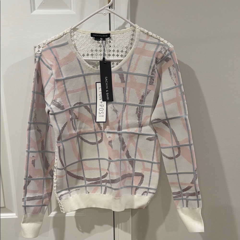 Sachin + Babi Women's Pink and Gray Sweater